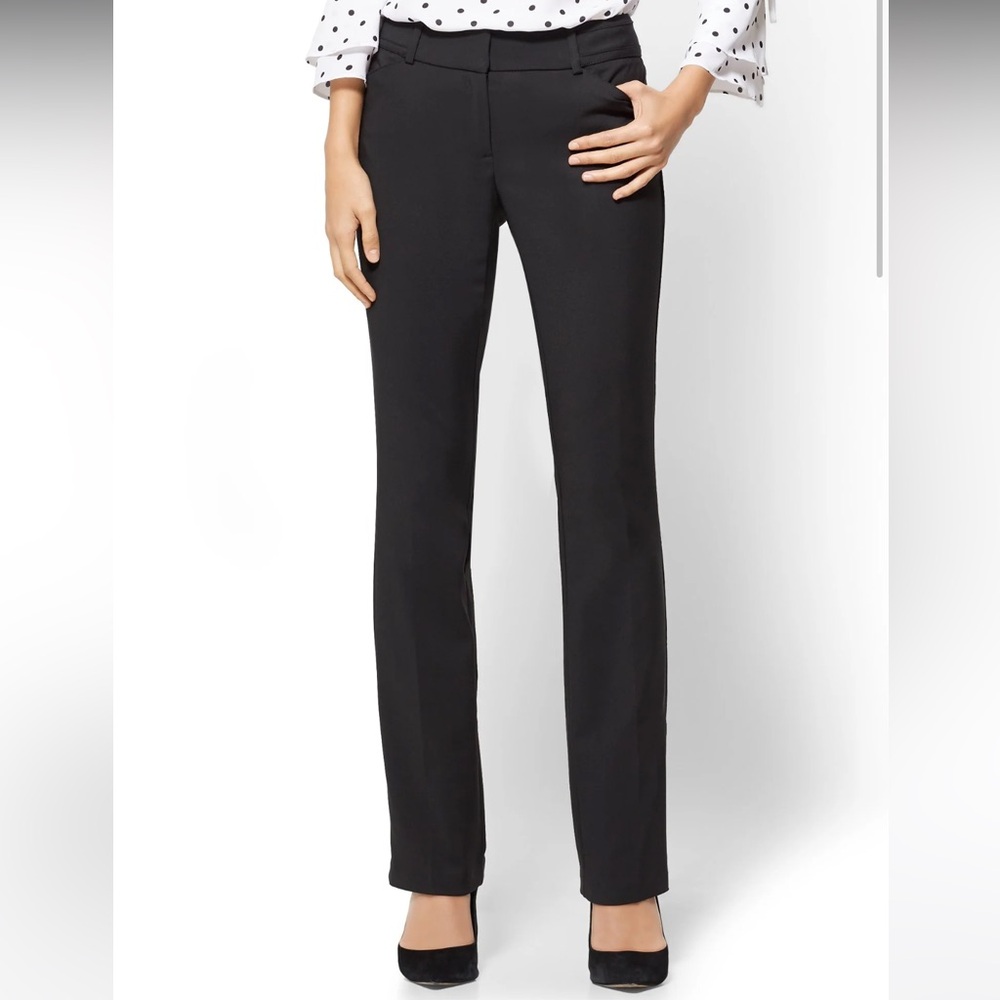 7th Avenue Black Straight Leg Dress Pants